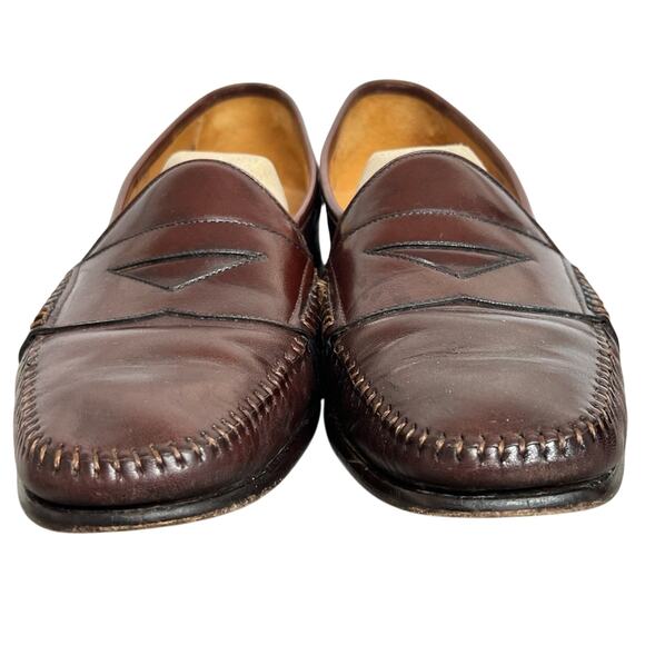 Magnanni Leather Stitched Cognac Loafers Shoes Size 10 M Men’s B759 main image 13